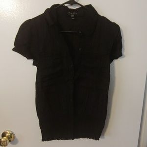 Black button down top